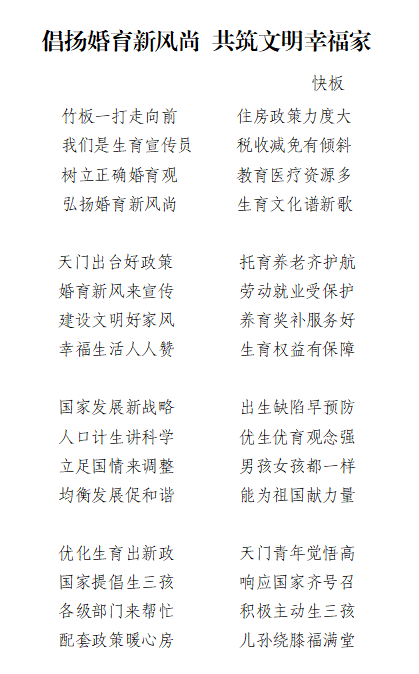 快板声声传政策 生育新风进万家.docx