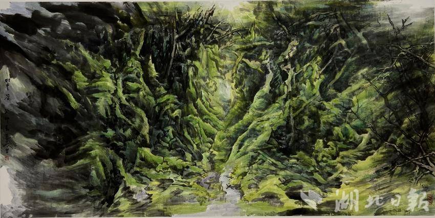《翠谷》89 x 178cm 2022年
秦岭作品