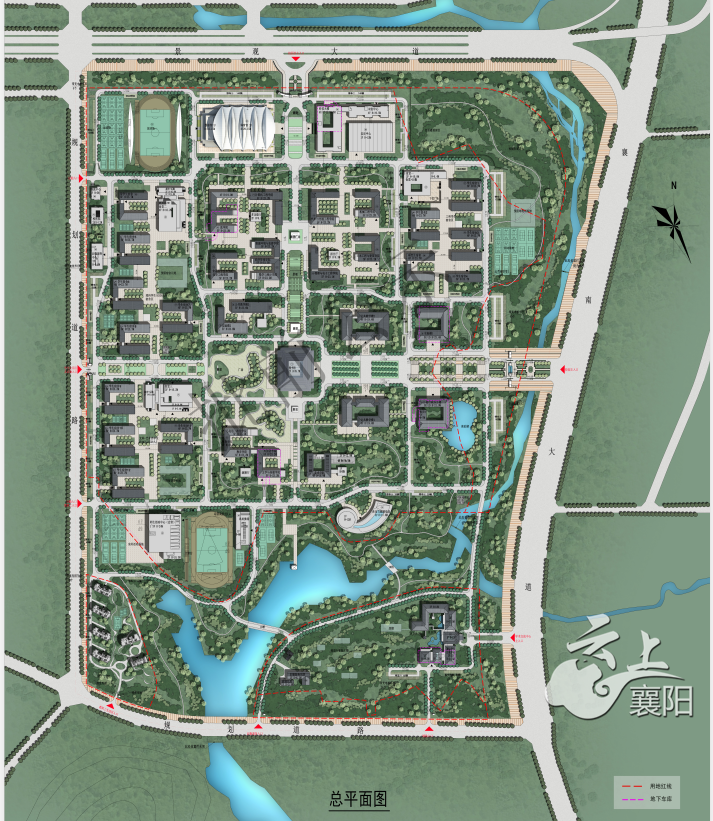 工程设计方案总平面图公示了湖北文理学院襄阳市自然资源和规划局官网