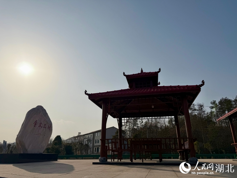 村口的凉亭是李文三村的“地标”之一。人民网记者 张沛摄