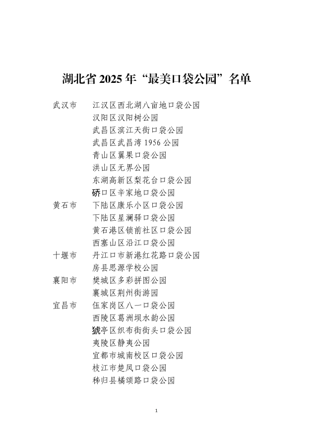 湖北省2025年“最美口袋公园”结果出炉(4).docx