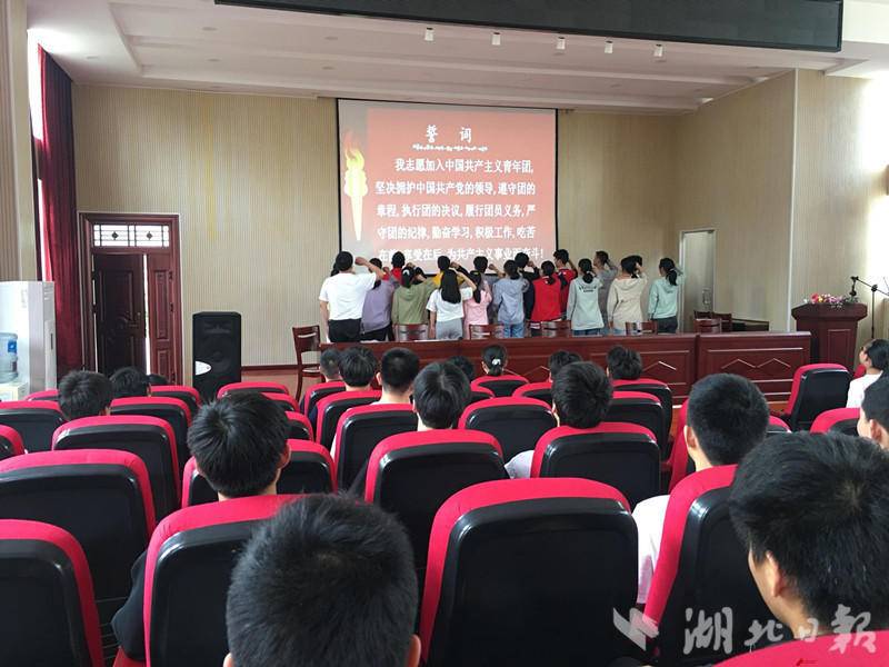 蔡河镇中心中学举行新团员入团仪式