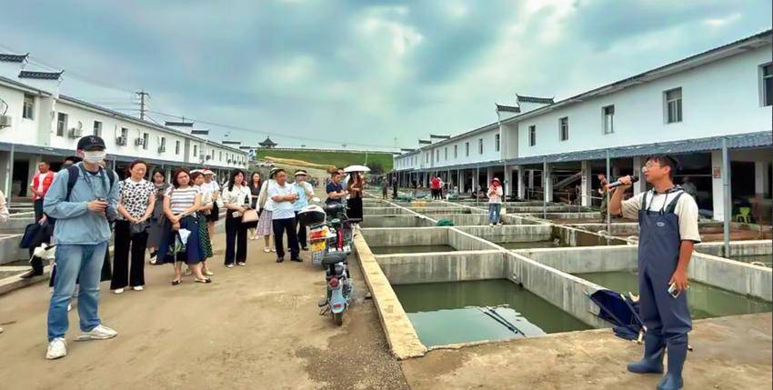 黄州区年轻干部在鱼苗基地沉浸式学习电商助农。