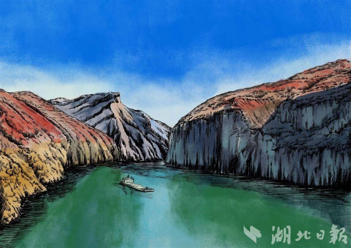 手绘:长江三峡风光