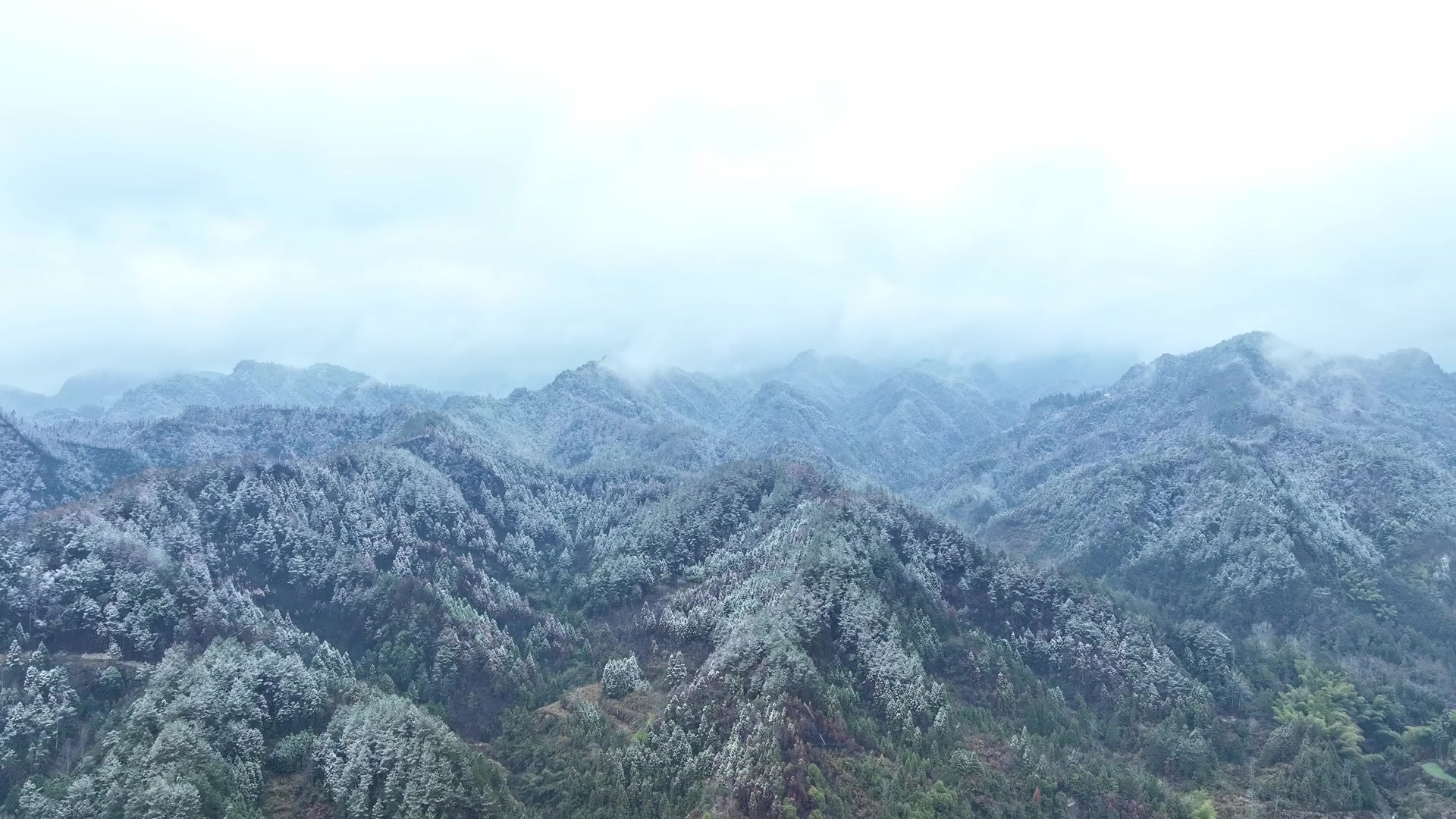 大美雪景漫水乡兴隆坳村银装素裹