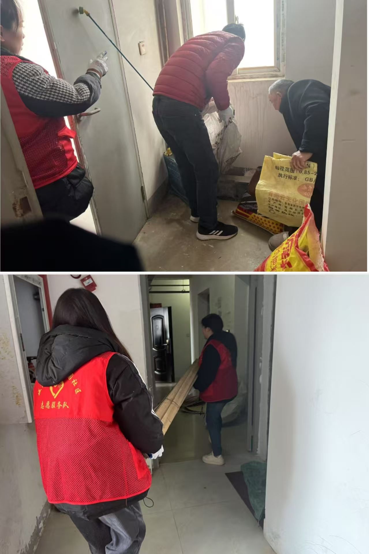 阳新县桃园社区清理楼道杂货铺开启楼道变形记