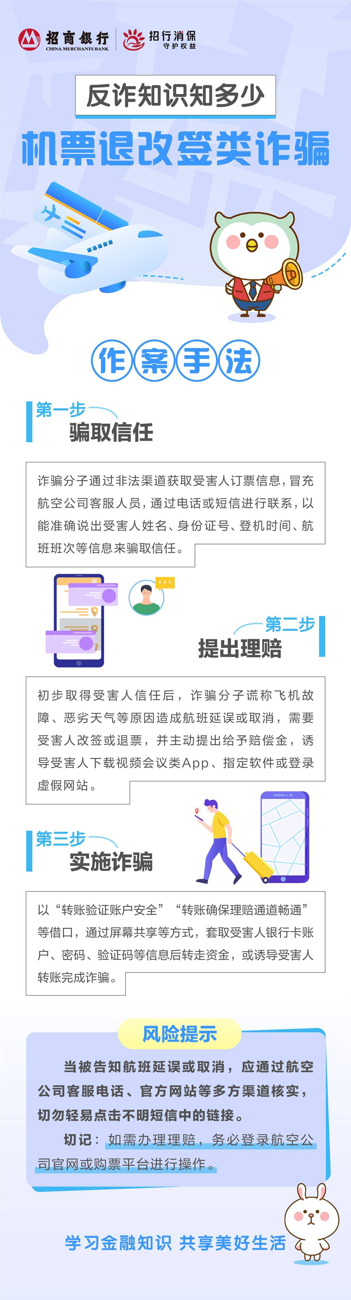 招商银行武汉分行“金融教育宣传周”|反诈知识知多少之机票退改签类诈骗- 湖北日报新闻客户端