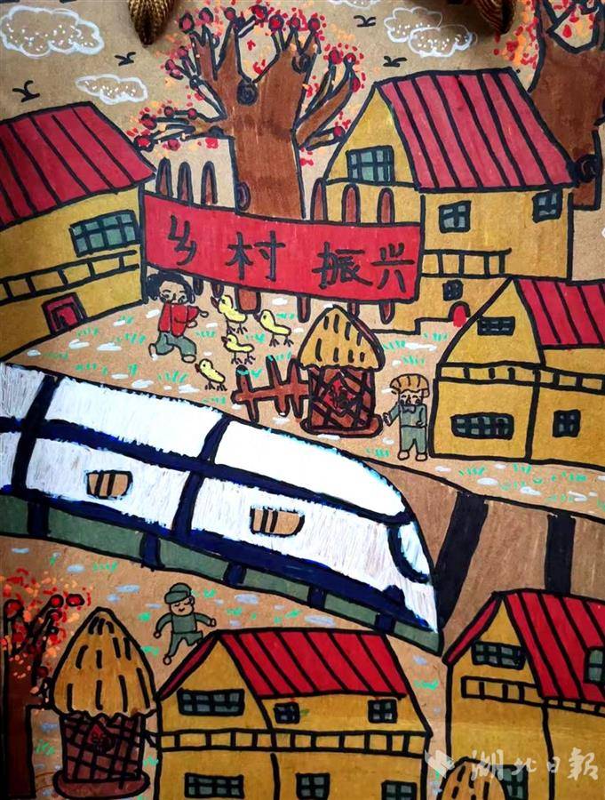 红岩寺镇小学生绘画作品展现乡村振兴美丽图景