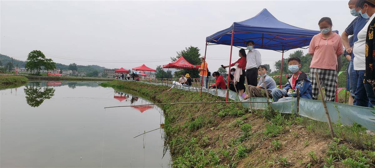 大悟縣宣化店鎮舉辦首屆龍蝦垂釣節,在河棚村二組汪塘埂龍蝦養殖基地