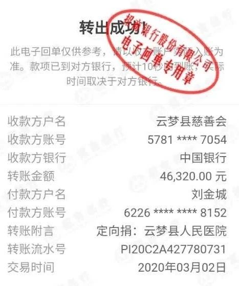 其中,一部分善款购买了4万只口罩,定向捐给曾店镇政府2万只,吴铺镇