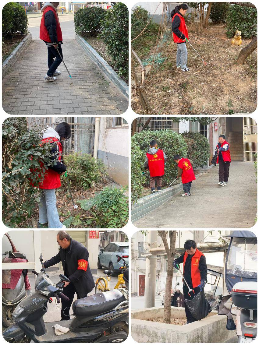 黄石港区黄印村社区组织寒假儿童参与"清洁家园,欢乐过春节"公益活动