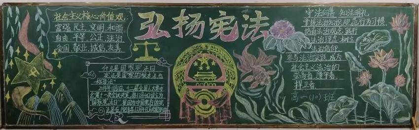 谷城三中开展学宪法争当宪法卫士黑板报评比活动