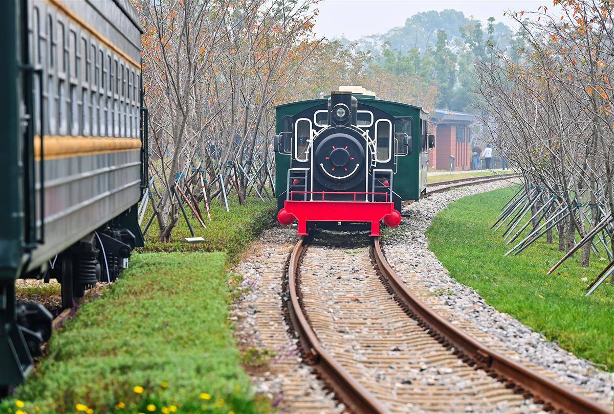武昌生态文化长廊青山火车乐园迎宾客