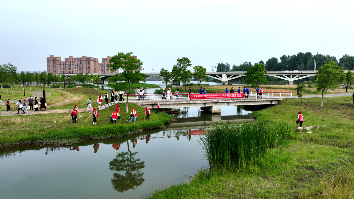 縣林業局,縣農業農村局等單位,在該縣沮河桃花島溼地公園舉行